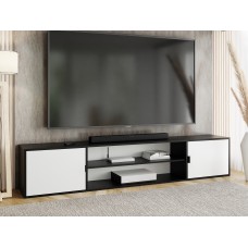 Atvērts TV galdiņš LUNO 4, Melns/Balts/Melns